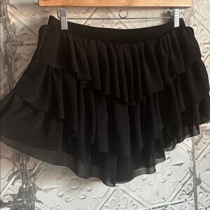 ASOS Black Layered Ruffle lingerie shorts TALL